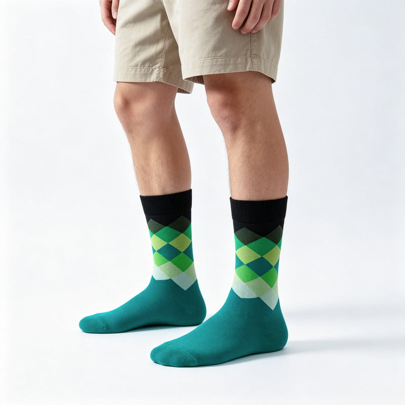 Geo Pop Cyan Socks
