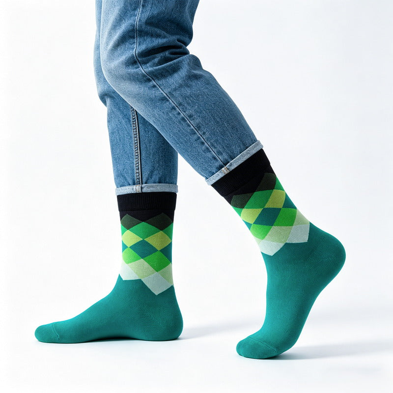 Geo Pop Cyan Socks