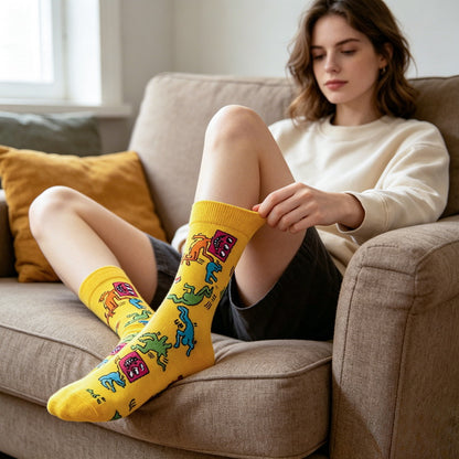 Yellow Pop Socks