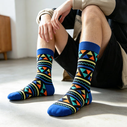 Geo Pop Triangle Blue Socks