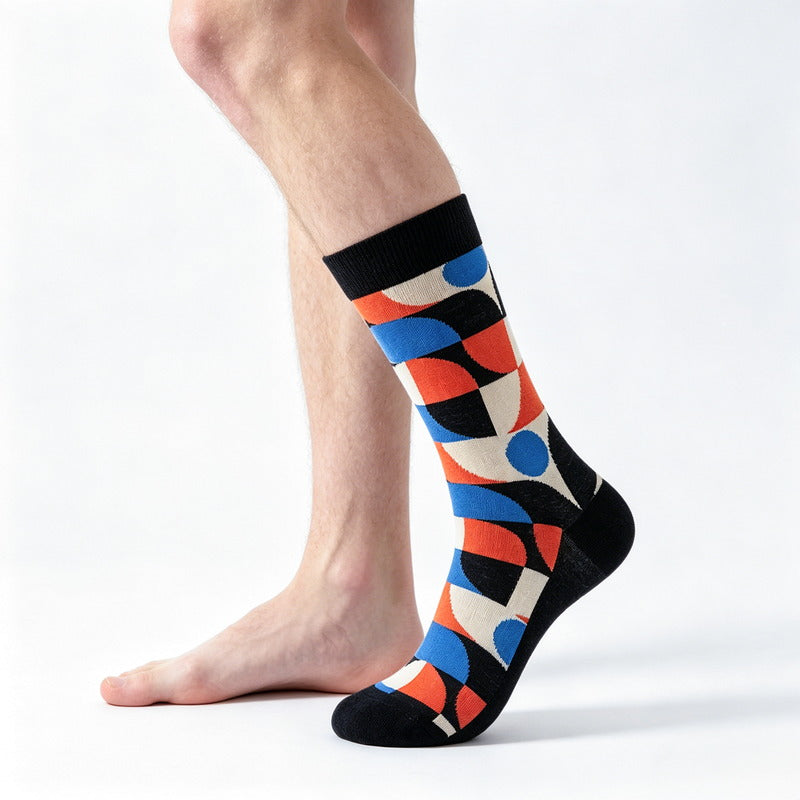 Geo Pop Quad Color Socks