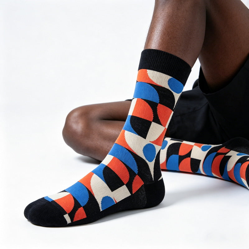 Geo Pop Quad Color Socks