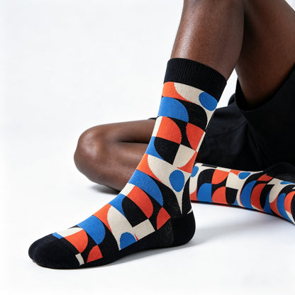 Geo Pop Quad Color Socks