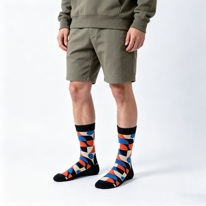 Geo Pop Quad Color Socks