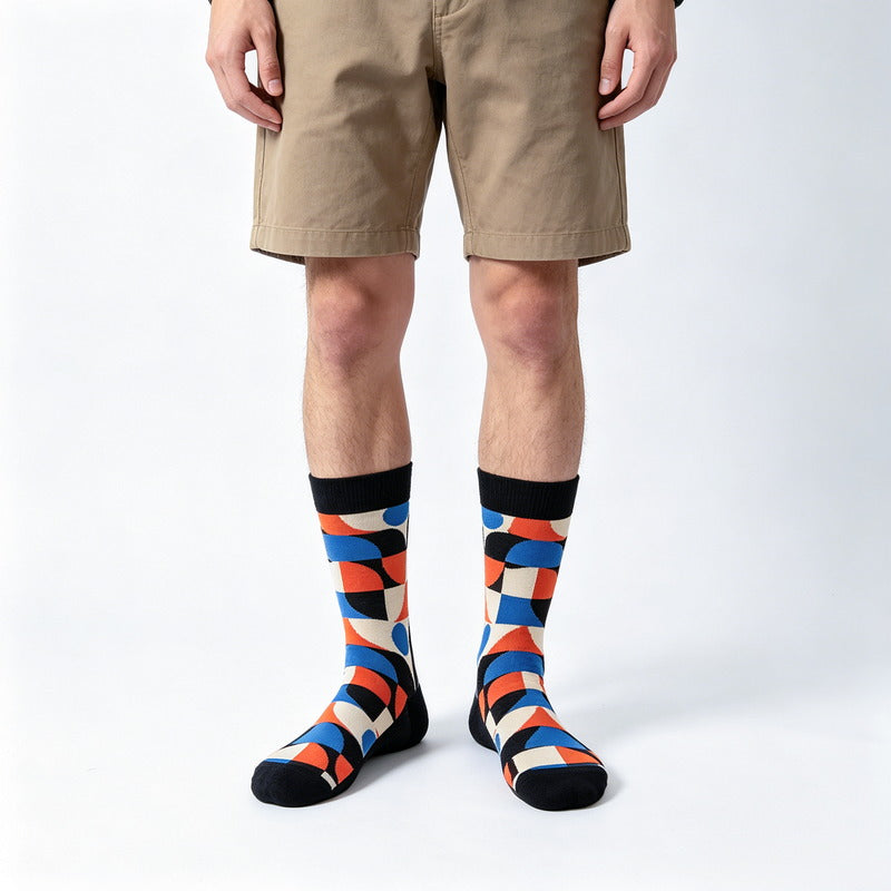 Geo Pop Quad Color Socks