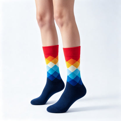 Geo Pop Navy Blue Socks