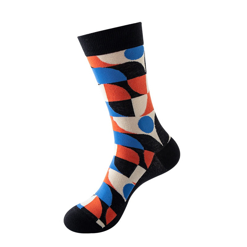 abstract geometric modern art crew socks