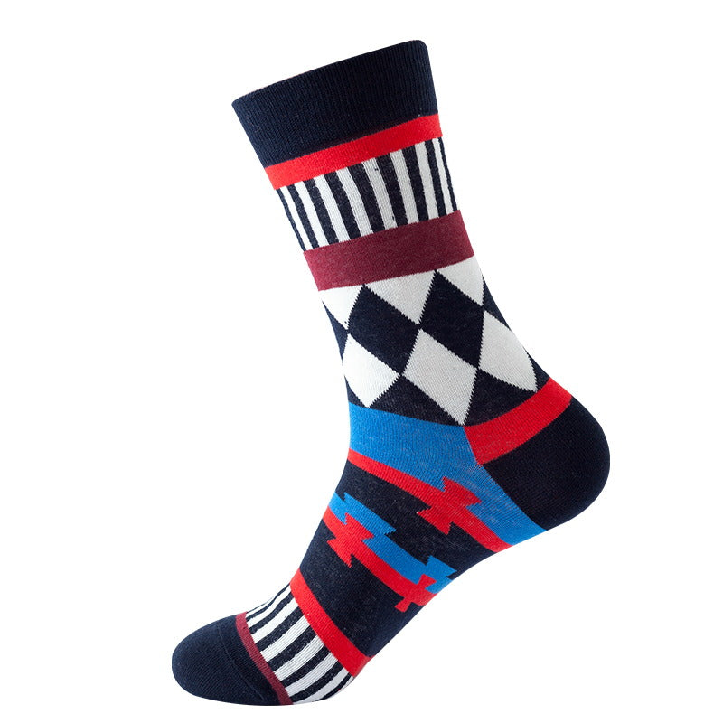 aztec tribal geometric crew socks