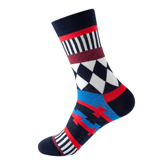 aztec tribal geometric crew socks