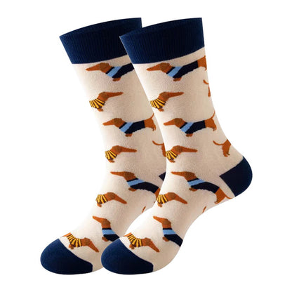 cute dachshund puppy crew socks