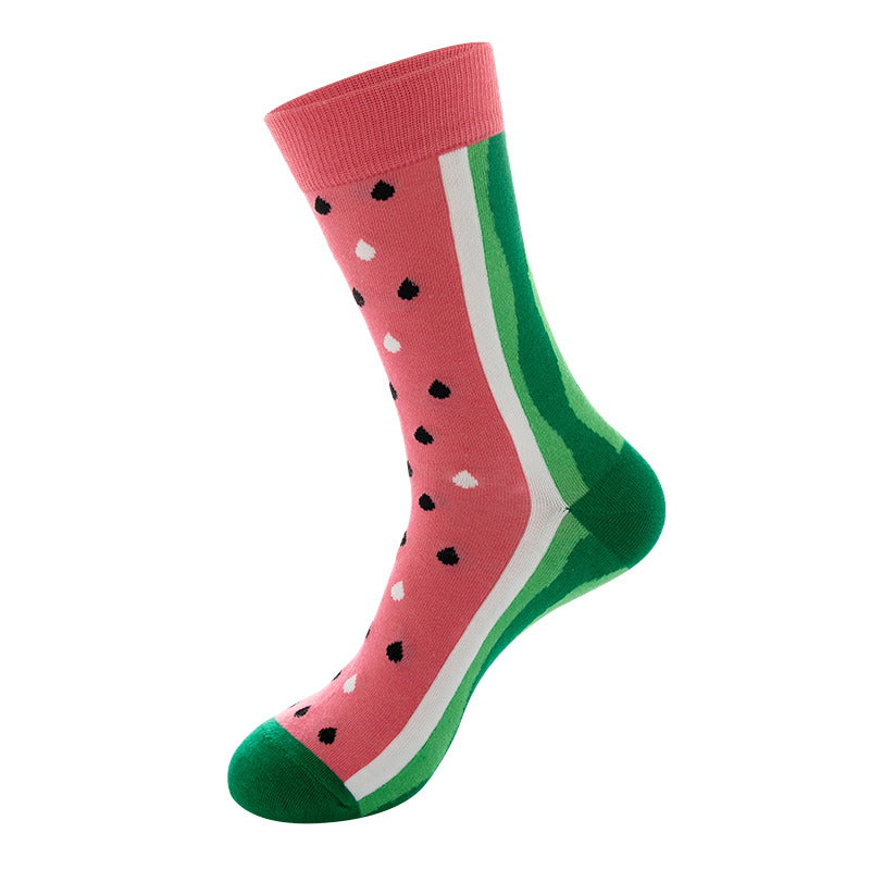 cute watermelon pattern crew socks