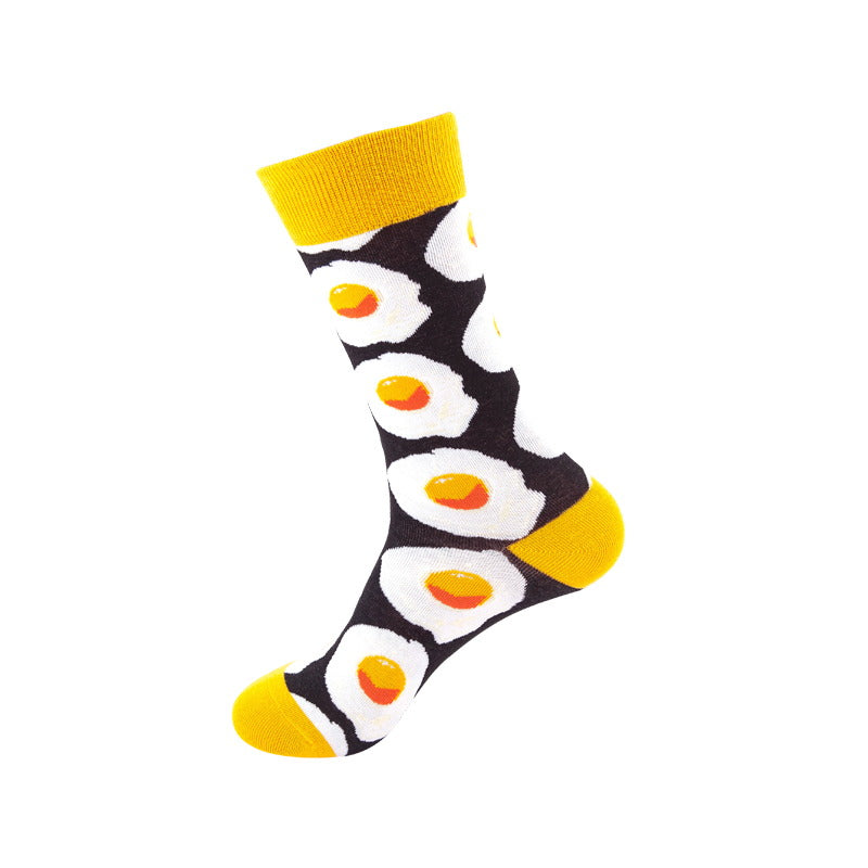 funny fried egg crew socks