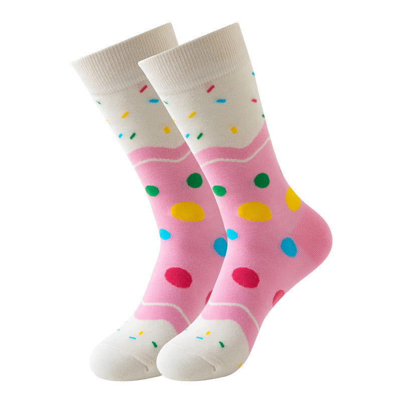 cute pastel pink candy aesthetic crew socks