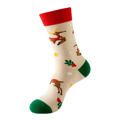 cozy reindeer christmas crew socks