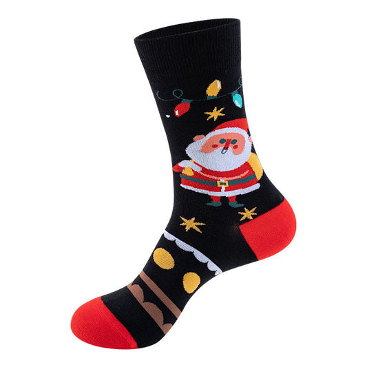 funny santa christmas crew socks