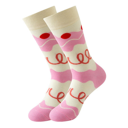 cute pink pastel aesthetic crew socks