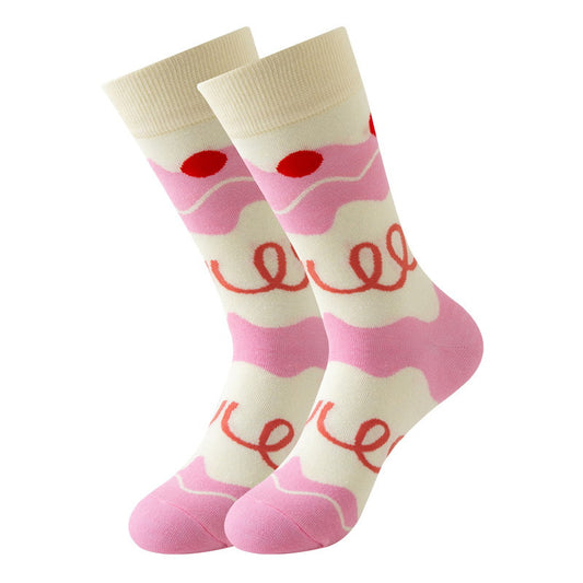 cute pink pastel aesthetic crew socks